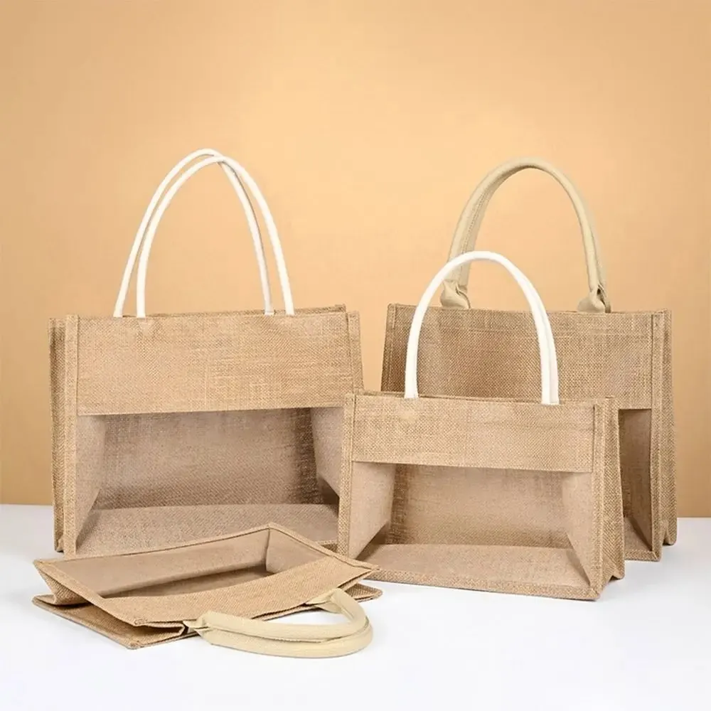 Windowed Jute Gift Bag