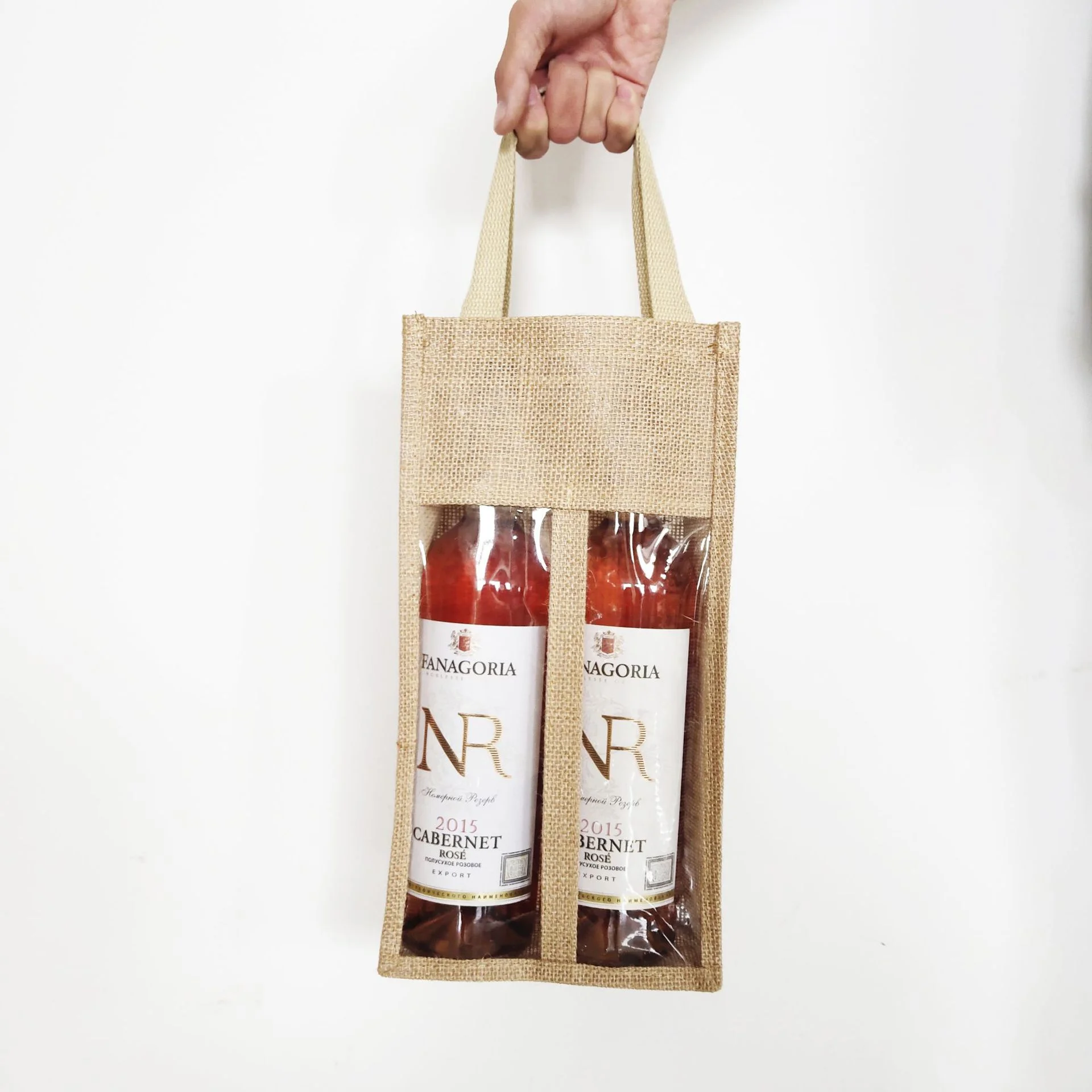 Burlap Wine Carrier